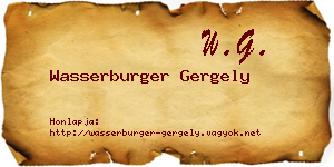Wasserburger Gergely névjegykártya
